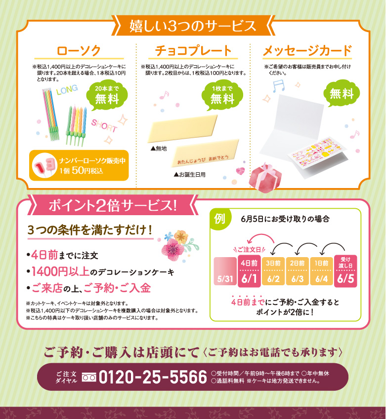 BirthdayCake バースデーケーキ ＆ AnniversaryCake アニバーサリーケーキ ポイント2倍サービス！